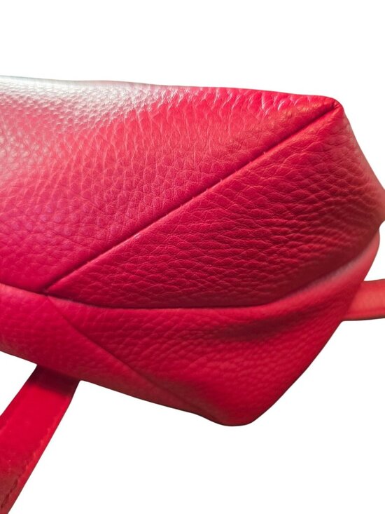 Michael Kors Rhea Zip Red Vegan Leather Handbag Backpack, NWT, MSRP $298